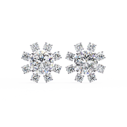 lab grown diamond | moissanite Jewellery Angel Breath Lab Grown Diamond OR Moissanite Earrings White Gold 14K by Rabbito Jewels