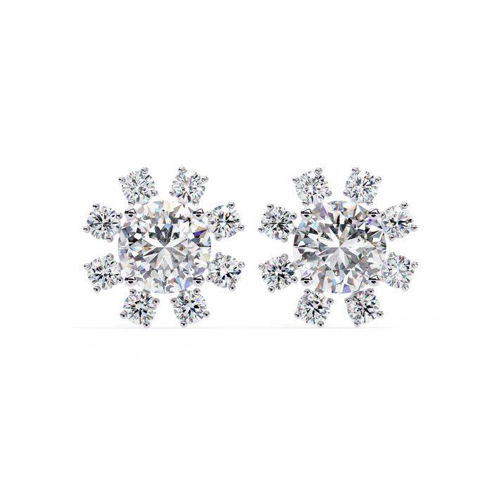 lab grown diamond | moissanite Jewellery Angel Breath Lab Grown Diamond OR Moissanite Earrings Rose Gold 14K by Rabbito Jewels
