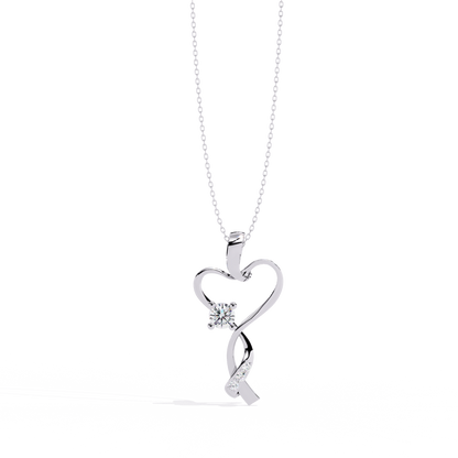 lab grown diamond | moissanite Jewellery Mecole Heart Lab Grown Diamond OR Moissanite Pendant Silver by Rabbito Jewels