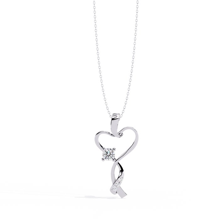 lab grown diamond | moissanite Jewellery Mecole Heart Lab Grown Diamond OR Moissanite Pendant Silver by Rabbito Jewels