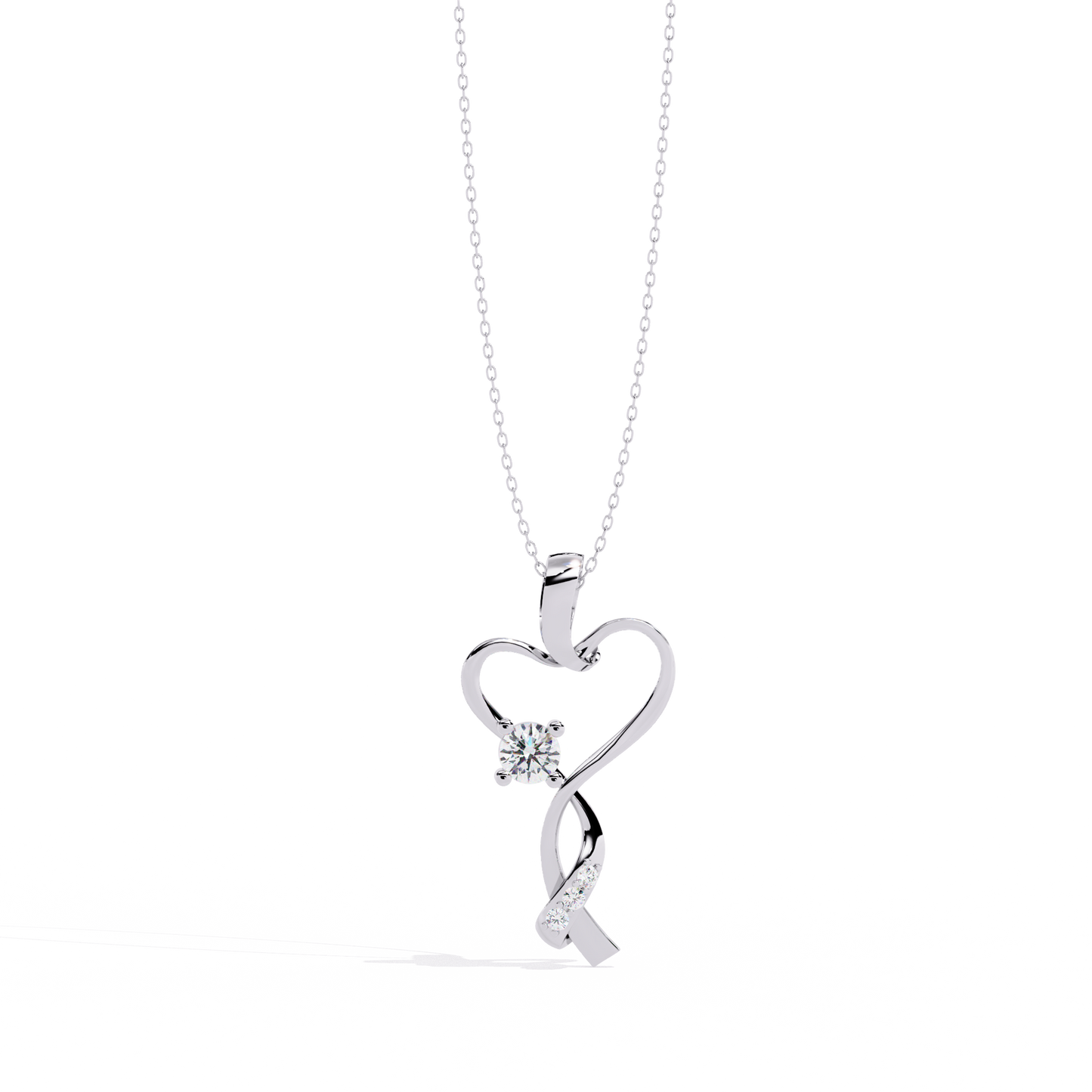 lab grown diamond | moissanite Jewellery Mecole Heart Lab Grown Diamond OR Moissanite Pendant White Gold 14K by Rabbito Jewels
