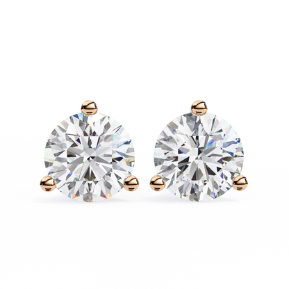 lab grown diamond | moissanite Jewellery Royal Whisper Lab Grown Diamond OR Moissanite Stud Earrings Rose Gold 14K by Rabbito Jewels