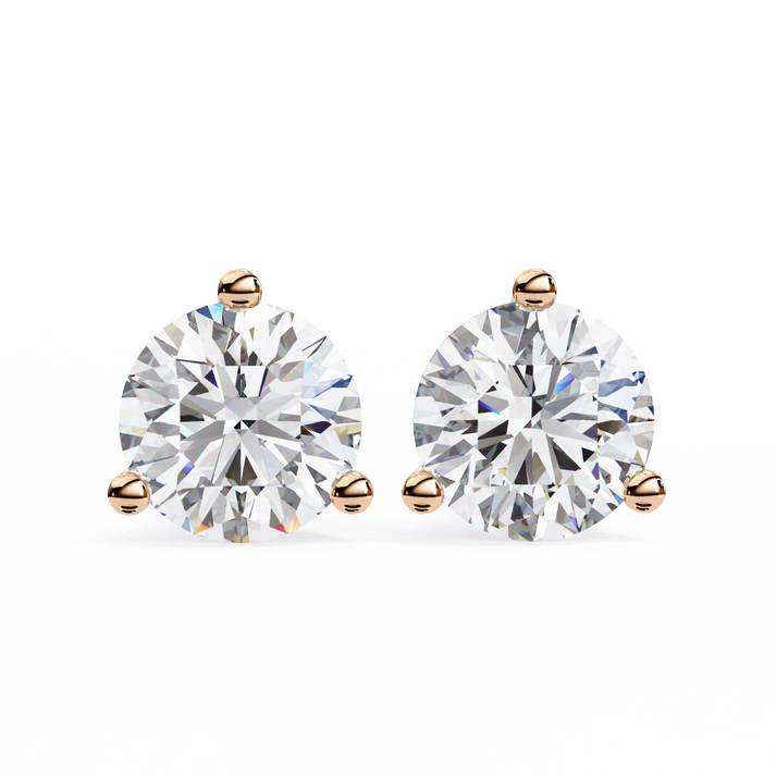 lab grown diamond | moissanite Jewellery Royal Whisper Lab Grown Diamond OR Moissanite Stud Earrings Rose Gold 14K by Rabbito Jewels