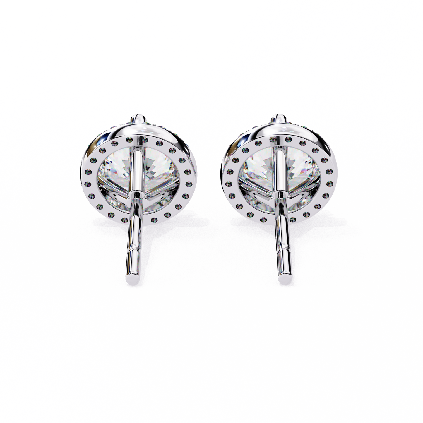 lab grown diamond | moissanite Jewellery Glided Romance Lab Grown OR Moissanite Halo Stud Earrings by Rabbito Jewels
