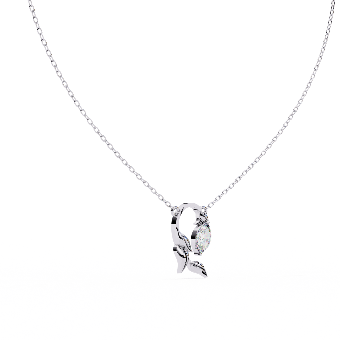 lab grown diamond | moissanite Jewellery Vintage Brown Lab Grown Diamond OR Moissanite Pendant White Gold 18K by Rabbito Jewels