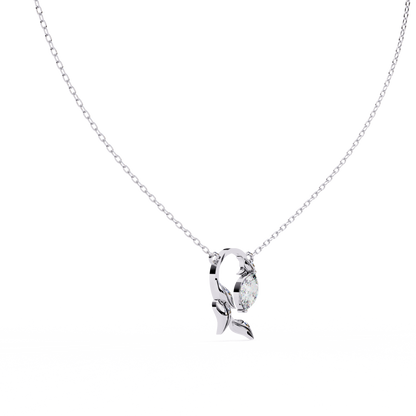 lab grown diamond | moissanite Jewellery Vintage Brown Lab Grown Diamond OR Moissanite Pendant White Gold 18K by Rabbito Jewels