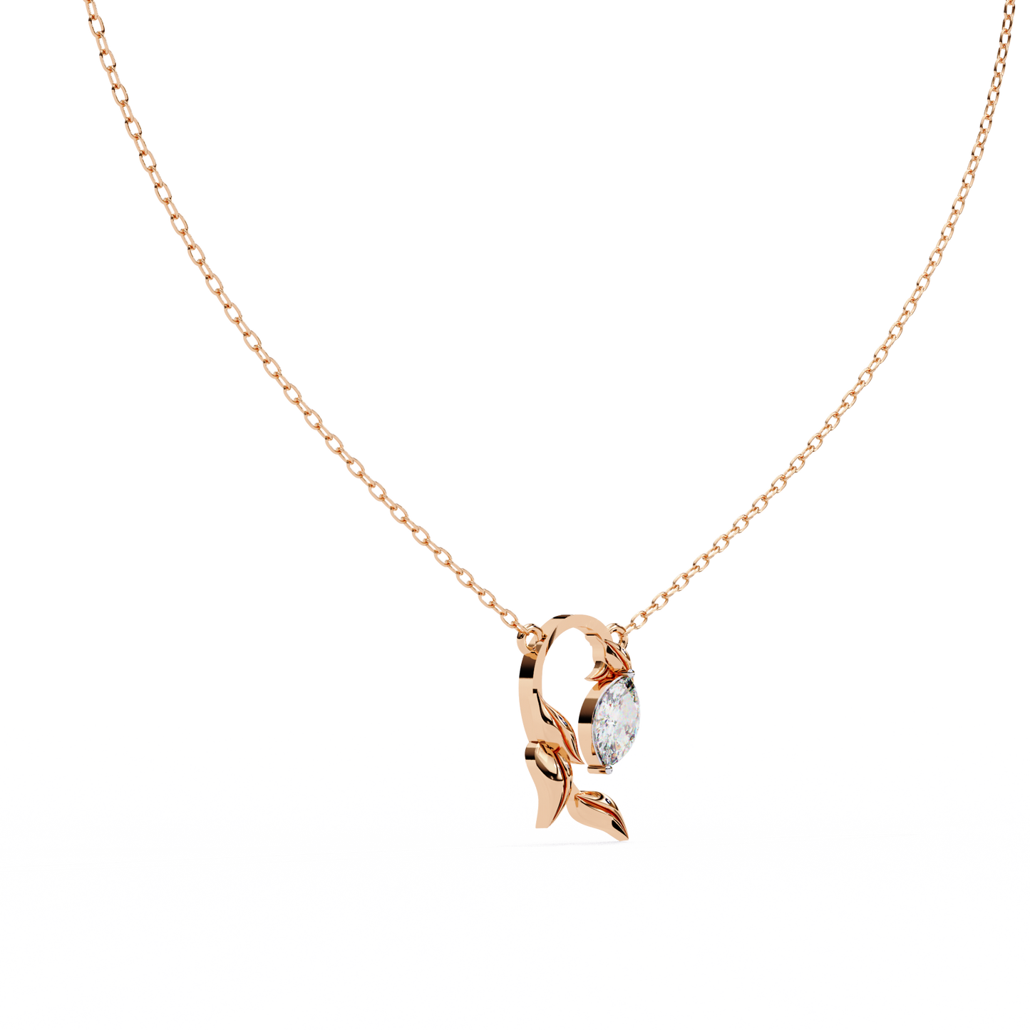 lab grown diamond | moissanite Jewellery Vintage Brown Lab Grown Diamond OR Moissanite Pendant Rose Gold 18K by Rabbito Jewels