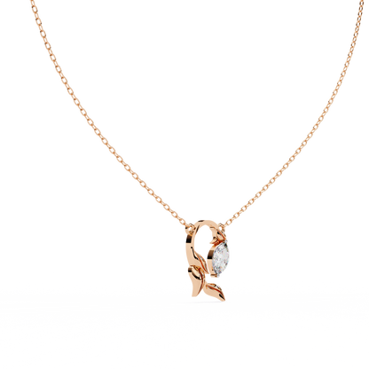 lab grown diamond | moissanite Jewellery Vintage Brown Lab Grown Diamond OR Moissanite Pendant Rose Gold 18K by Rabbito Jewels