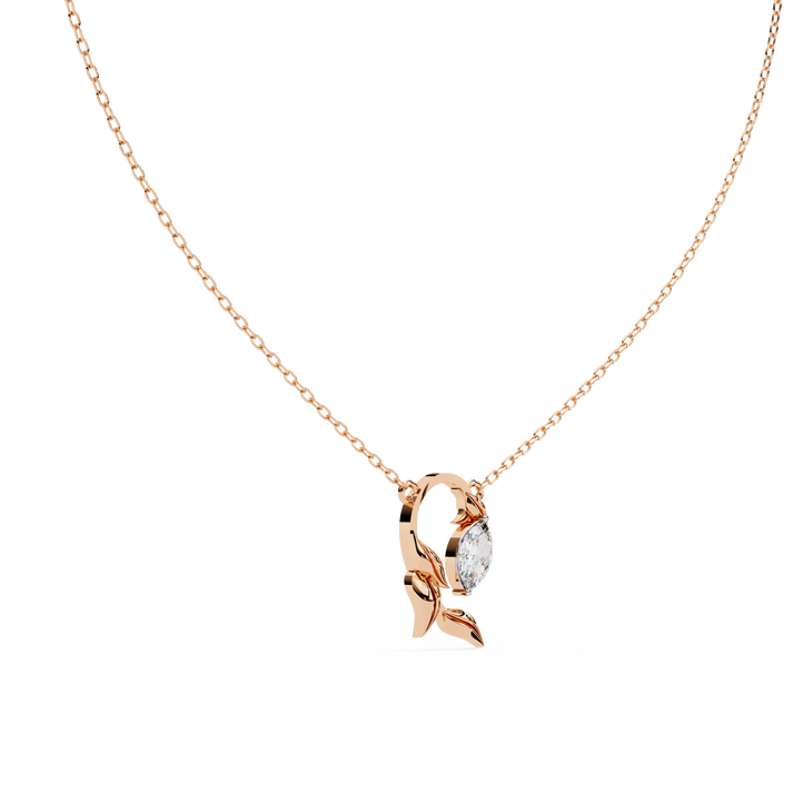 lab grown diamond | moissanite Jewellery Vintage Brown Lab Grown Diamond OR Moissanite Pendant Rose Gold 14K by Rabbito Jewels