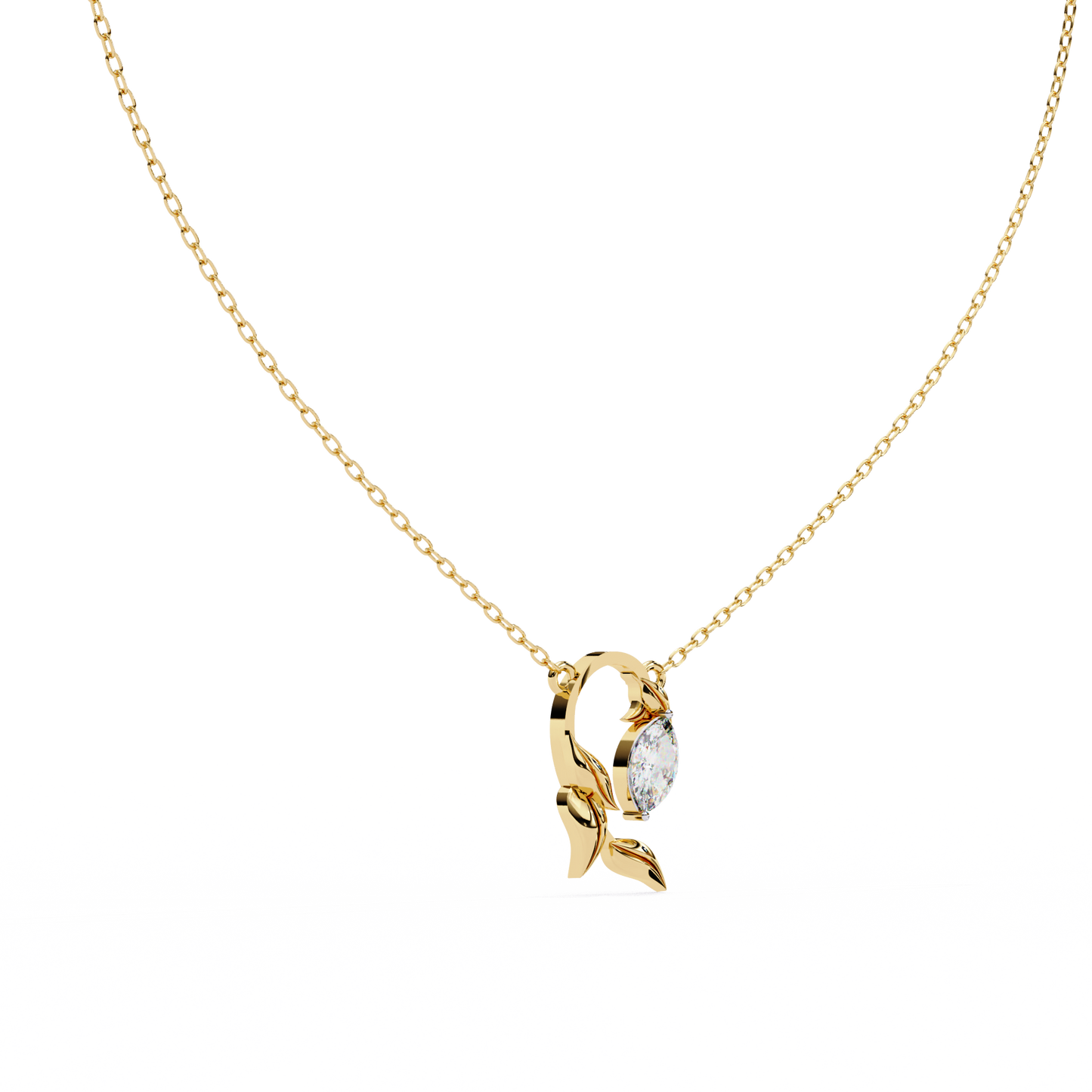 lab grown diamond | moissanite Jewellery Vintage Brown Lab Grown Diamond OR Moissanite Pendant Yellow Gold 18K by Rabbito Jewels