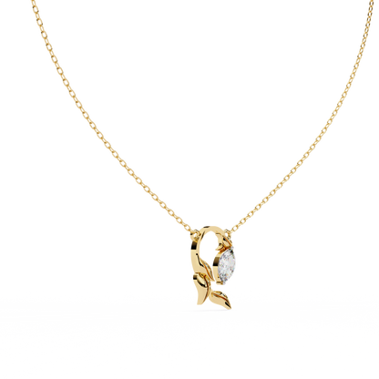 lab grown diamond | moissanite Jewellery Vintage Brown Lab Grown Diamond OR Moissanite Pendant Yellow Gold 18K by Rabbito Jewels