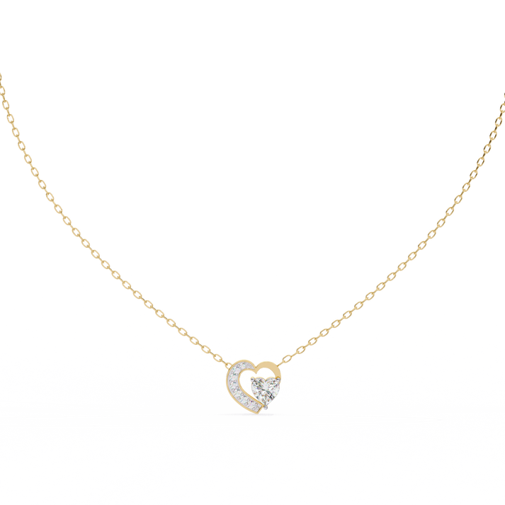 lab grown diamond | moissanite Jewellery Josephine Heart 0.76CT Lab Grown OR Moissanite Pendant Yellow Gold 14K by Rabbito Jewels