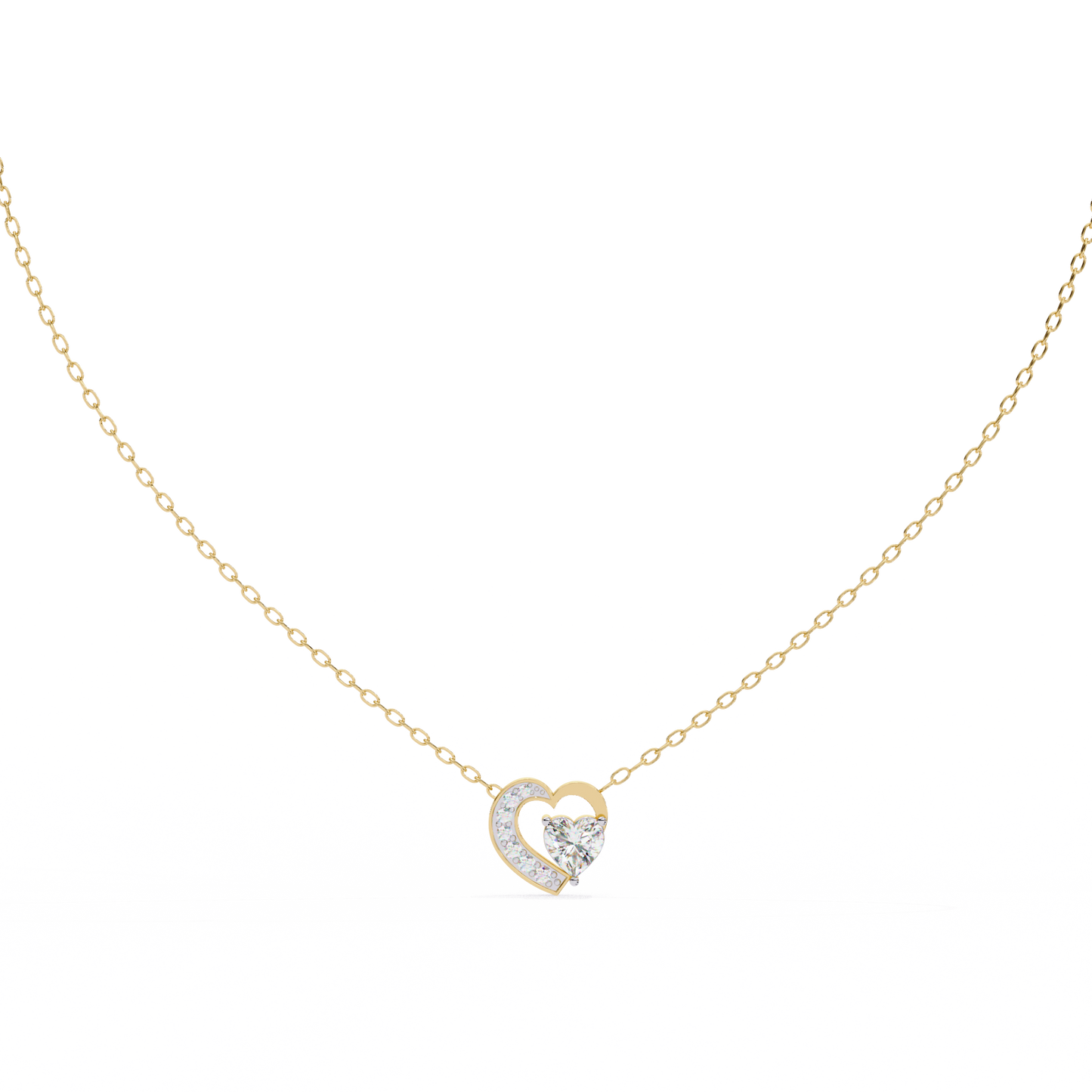 lab grown diamond | moissanite Jewellery Josephine Heart 0.76CT Lab Grown OR Moissanite Pendant Yellow Gold 18K by Rabbito Jewels