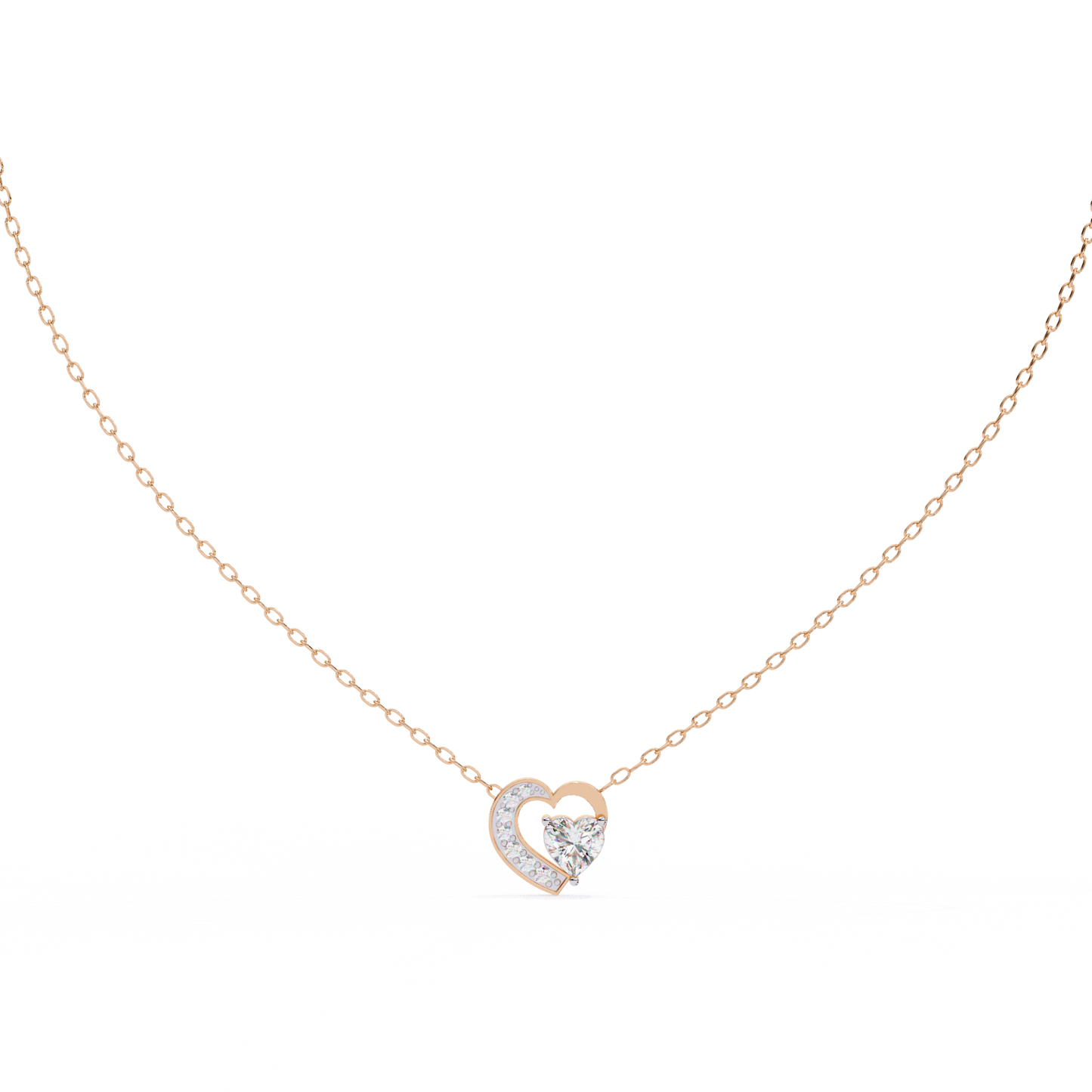 lab grown diamond | moissanite Jewellery Josephine Heart 0.76CT Lab Grown OR Moissanite Pendant Rose Gold 14K by Rabbito Jewels