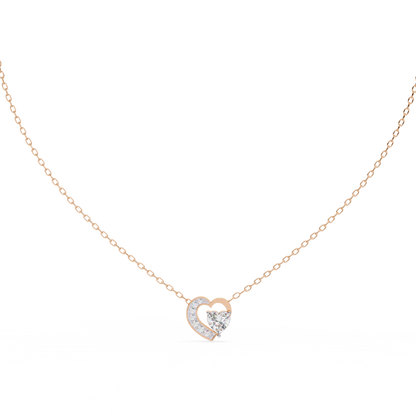 lab grown diamond | moissanite Jewellery Josephine Heart 0.76CT Lab Grown OR Moissanite Pendant Rose Gold 18K by Rabbito Jewels