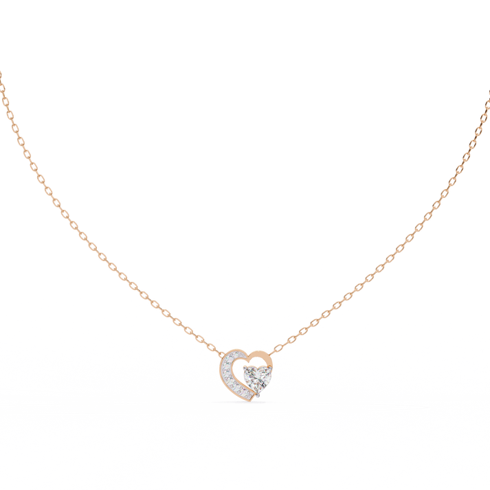 lab grown diamond | moissanite Jewellery Josephine Heart 0.76CT Lab Grown OR Moissanite Pendant Rose Gold 18K by Rabbito Jewels