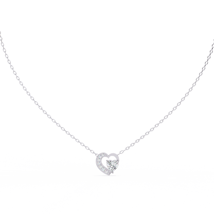 lab grown diamond | moissanite Jewellery Josephine Heart 0.76CT Lab Grown OR Moissanite Pendant White Gold 14K by Rabbito Jewels