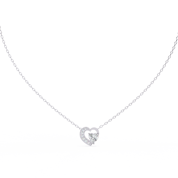 lab grown diamond | moissanite Jewellery Josephine Heart 0.76CT Lab Grown OR Moissanite Pendant White Gold 18K by Rabbito Jewels