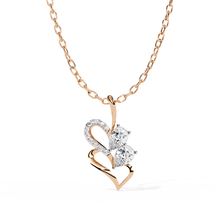 lab grown diamond | moissanite Jewellery Prince Leaf Lab Grown Diamond OR Moissanite Pendant Rose Gold 14K by Rabbito Jewels