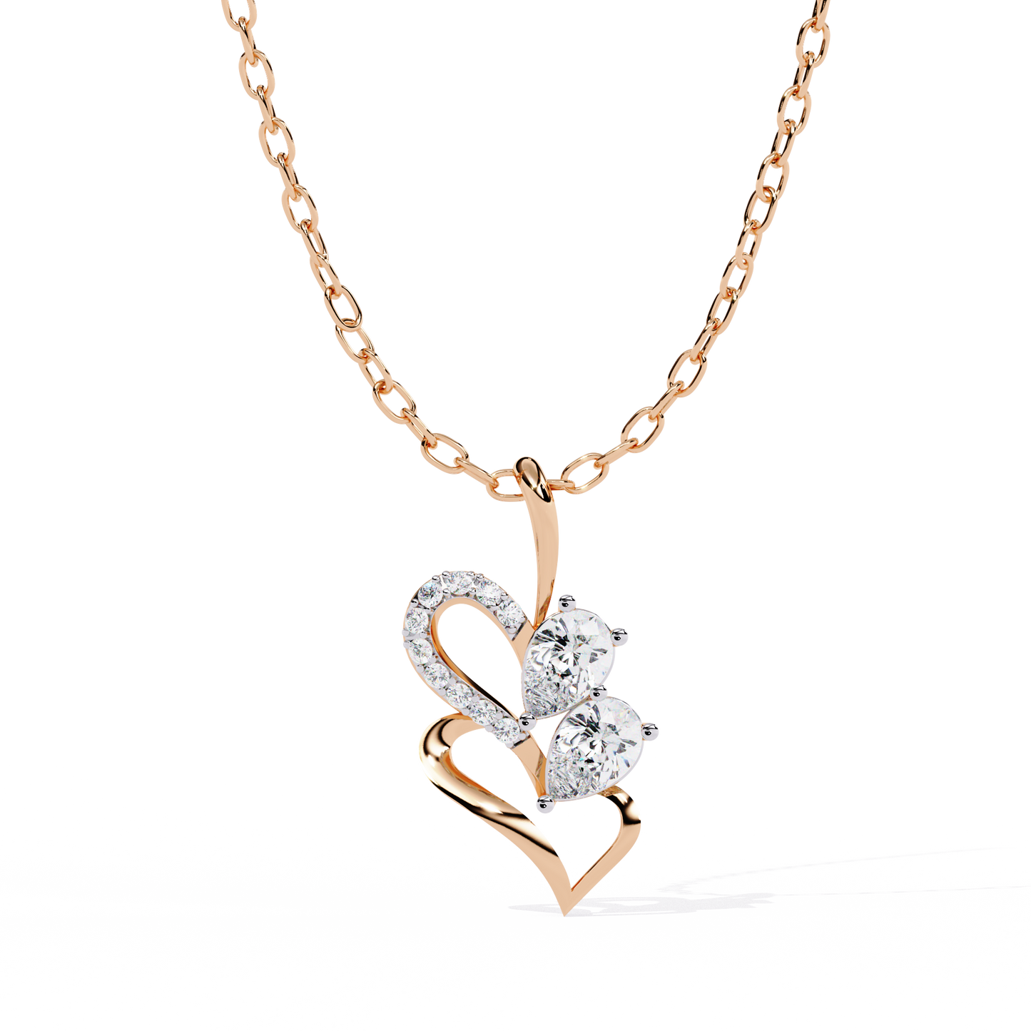 lab grown diamond | moissanite Jewellery Prince Leaf Lab Grown Diamond OR Moissanite Pendant Rose Gold 18K by Rabbito Jewels