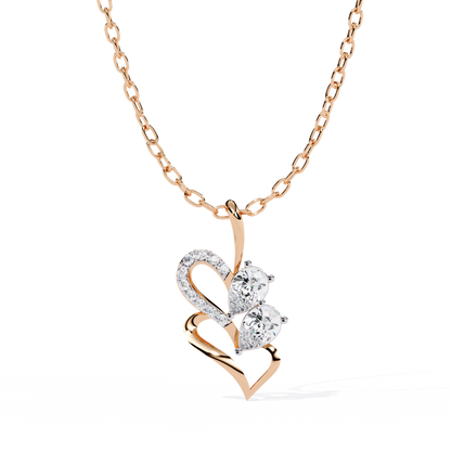 lab grown diamond | moissanite Jewellery Prince Leaf Lab Grown Diamond OR Moissanite Pendant Rose Gold 18K by Rabbito Jewels