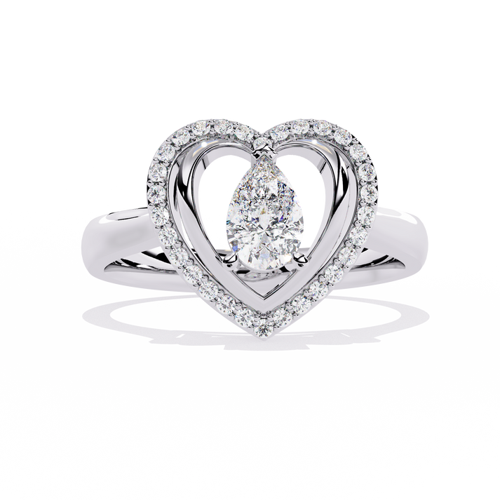 lab grown diamond | moissanite Jewellery Cherish Love Lab Grown Diamond OR Moissanite Ring White Gold 18K by Rabbito Jewels
