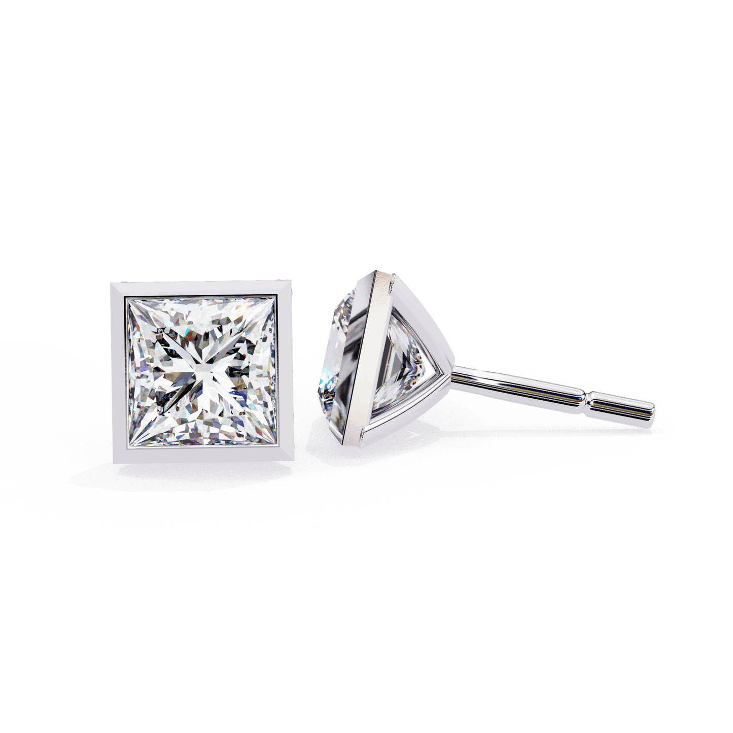 lab grown diamond | moissanite Jewellery Billionaires Cut Lab Grown Diamond OR Moissanite Stud Earrings by Rabbito Jewels