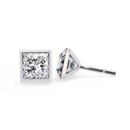 lab grown diamond | moissanite Jewellery Billionaires Cut Lab Grown Diamond OR Moissanite Stud Earrings by Rabbito Jewels