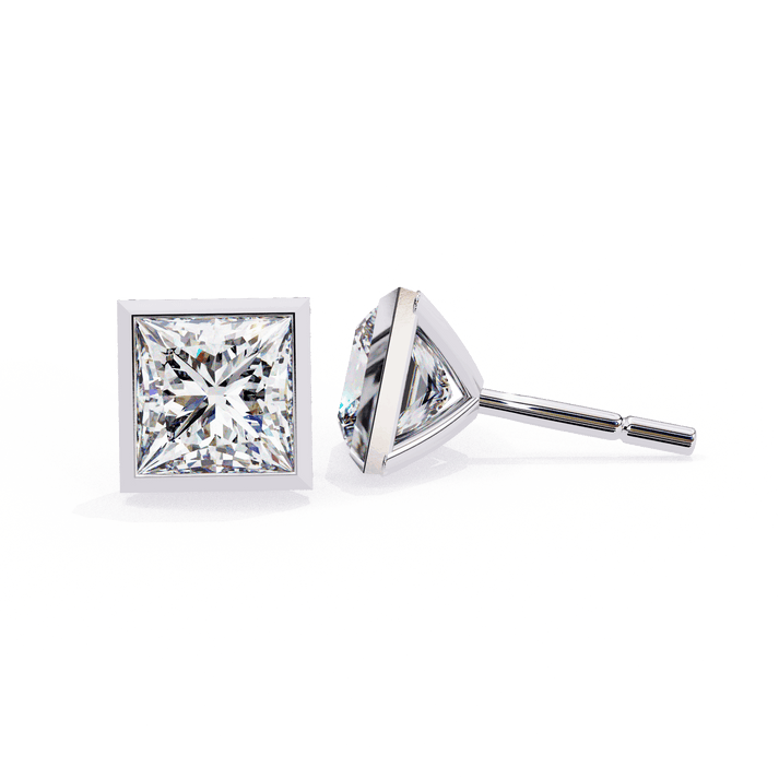 lab grown diamond | moissanite Jewellery Billionaires Cut Lab Grown Diamond OR Moissanite Stud Earrings by Rabbito Jewels