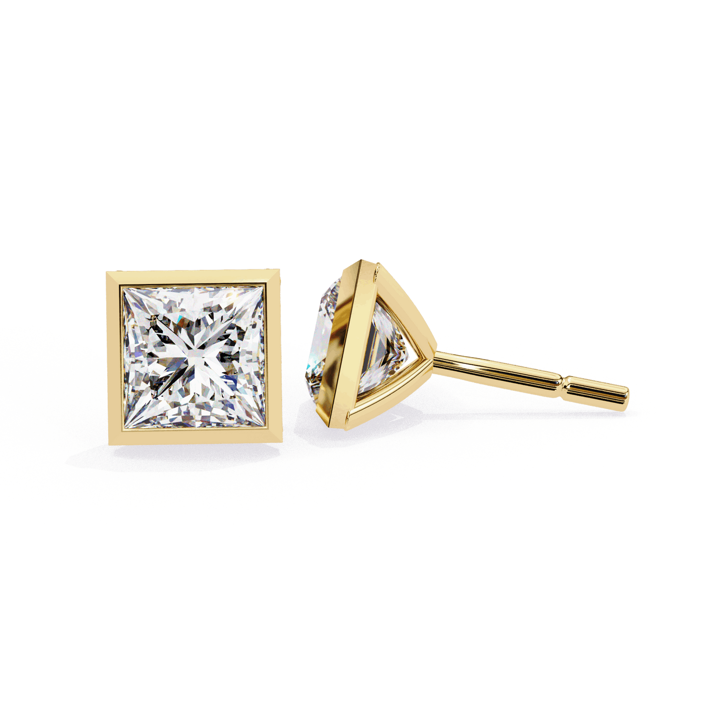 lab grown diamond | moissanite Jewellery Billionaires Cut Lab Grown Diamond OR Moissanite Stud Earrings by Rabbito Jewels