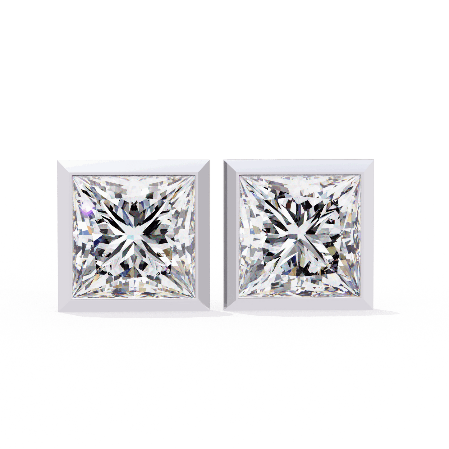 lab grown diamond | moissanite Jewellery Billionaires Cut Lab Grown Diamond OR Moissanite Stud Earrings White Gold 18K by Rabbito Jewels