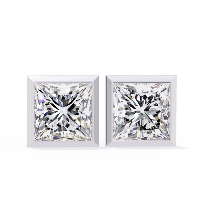 lab grown diamond | moissanite Jewellery Billionaires Cut Lab Grown Diamond OR Moissanite Stud Earrings White Gold 14K by Rabbito Jewels