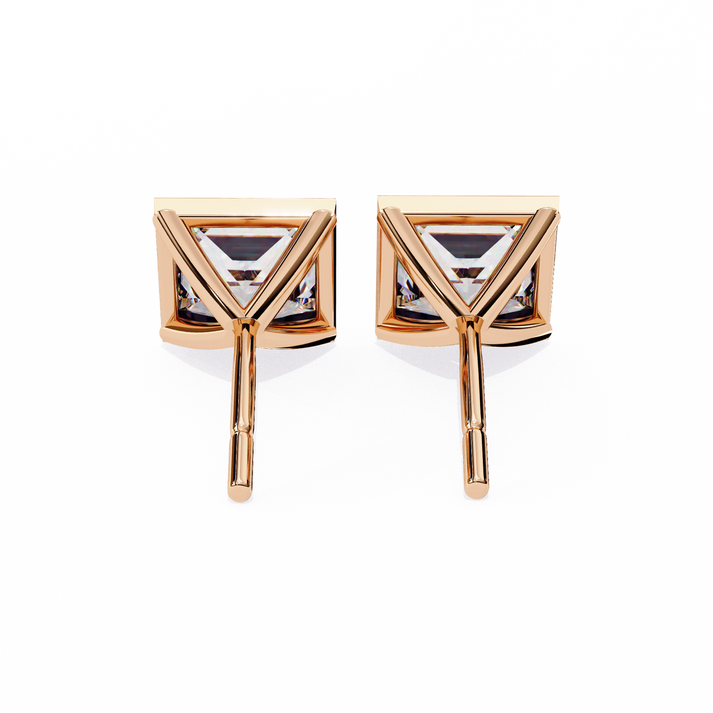 lab grown diamond | moissanite Jewellery Billionaires Cut Lab Grown Diamond OR Moissanite Stud Earrings by Rabbito Jewels