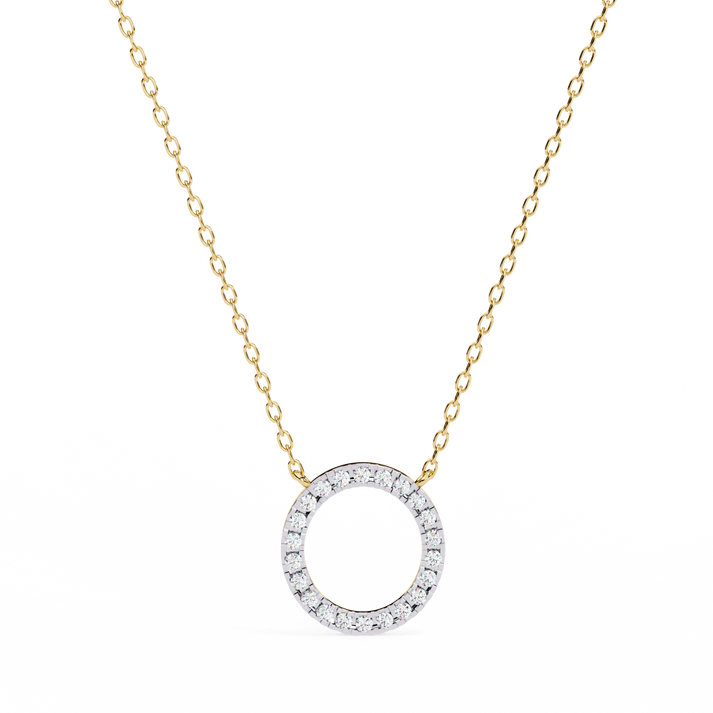 lab grown diamond | moissanite Jewellery Gigi Circle Lab Grown Diamond OR Moissanite Pendant Yellow Gold 14K by Rabbito Jewels