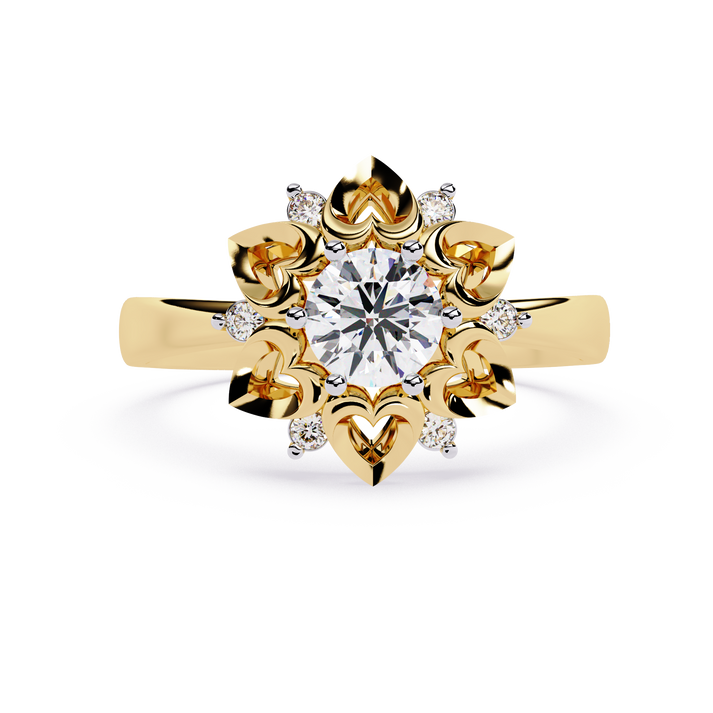 lab grown diamond | moissanite Jewellery Chic Cambodian Lab Grown Diamond OR Moissanite Ring Yellow Gold 18K by Rabbito Jewels