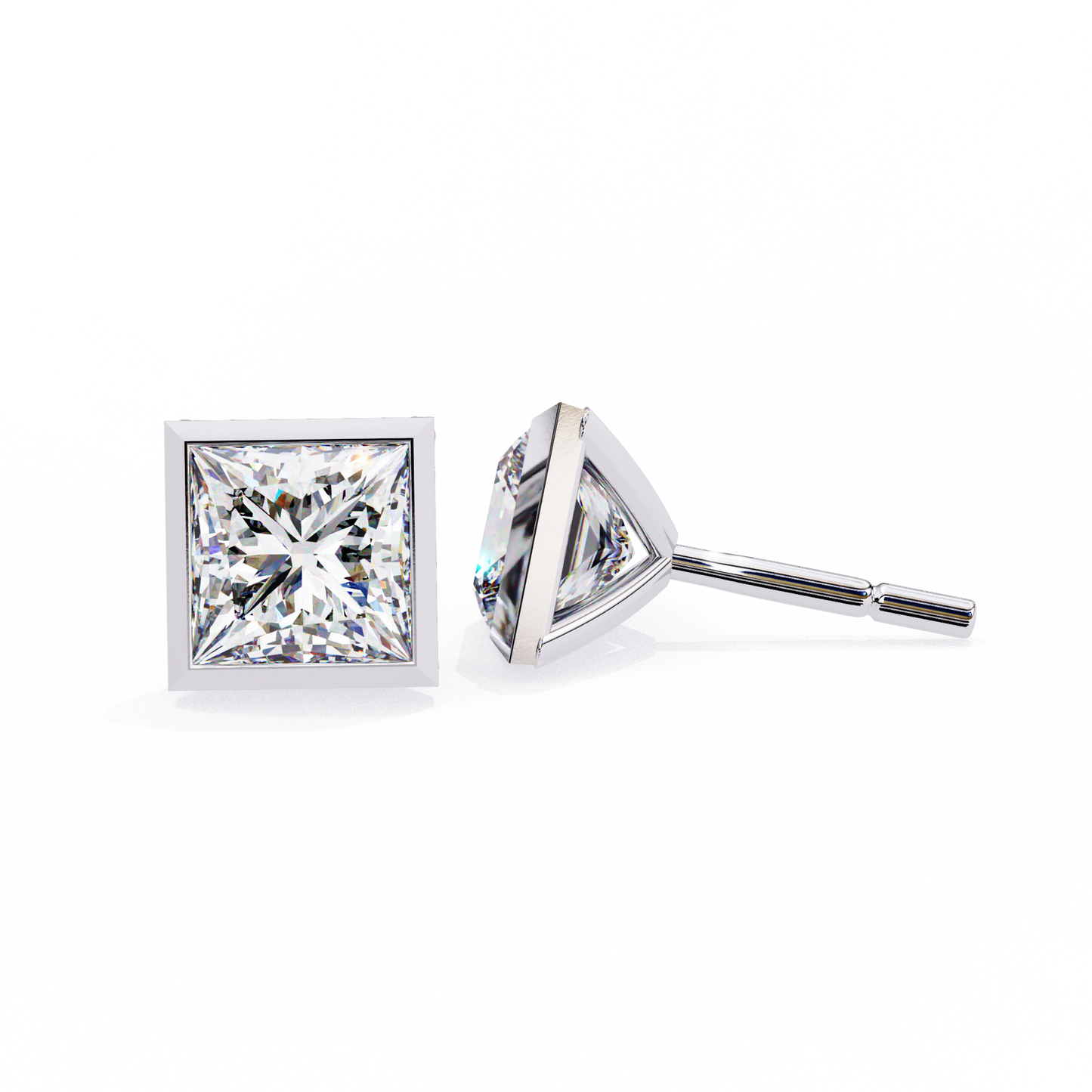 lab grown diamond | moissanite Jewellery Billionaires Cut Lab Grown Diamond OR Moissanite Stud Earrings by Rabbito Jewels