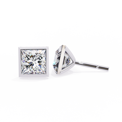 lab grown diamond | moissanite Jewellery Billionaires Cut Lab Grown Diamond OR Moissanite Stud Earrings by Rabbito Jewels