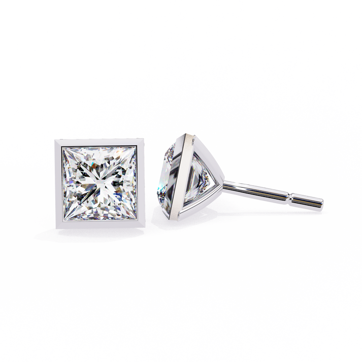 lab grown diamond | moissanite Jewellery Billionaires Cut Lab Grown Diamond OR Moissanite Stud Earrings by Rabbito Jewels