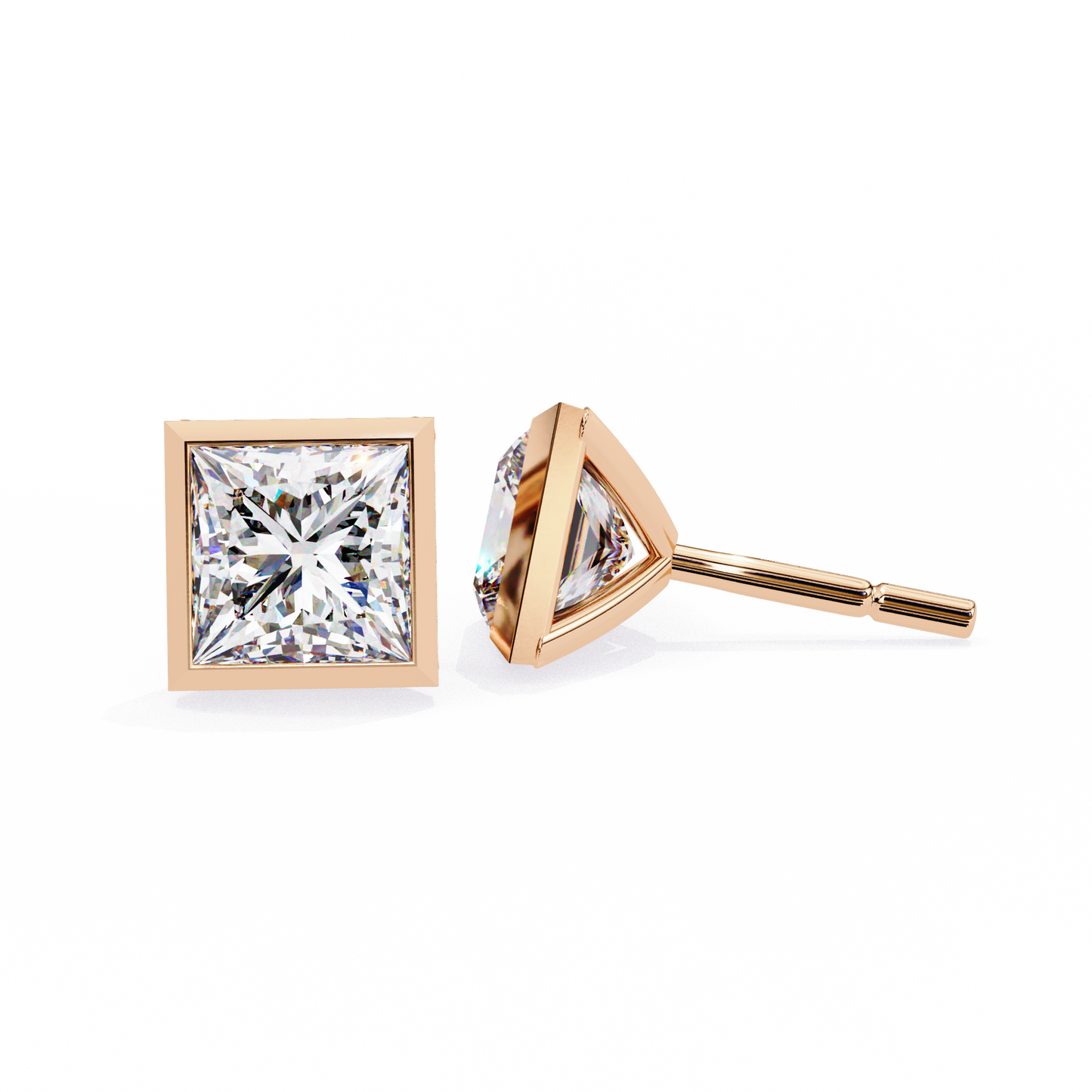 lab grown diamond | moissanite Jewellery Billionaires Cut Lab Grown Diamond OR Moissanite Stud Earrings by Rabbito Jewels
