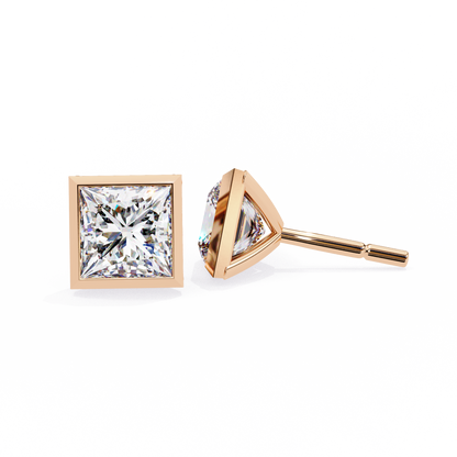 lab grown diamond | moissanite Jewellery Billionaires Cut Lab Grown Diamond OR Moissanite Stud Earrings by Rabbito Jewels