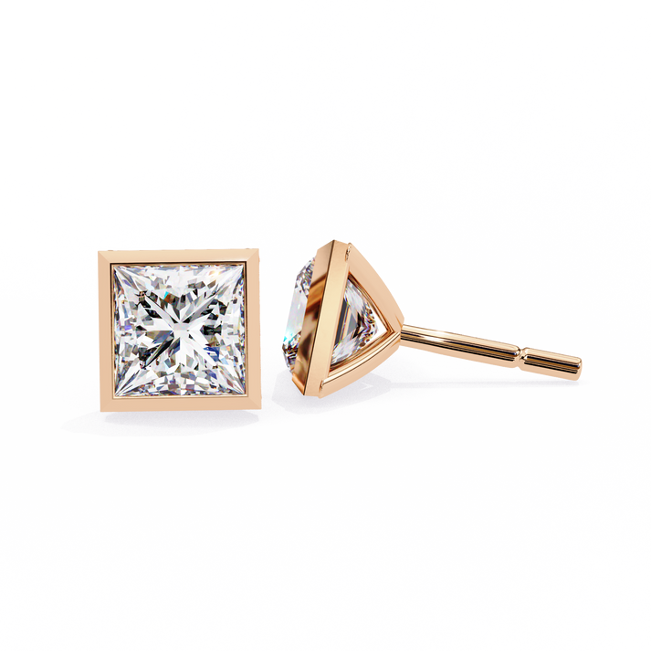 lab grown diamond | moissanite Jewellery Billionaires Cut Lab Grown Diamond OR Moissanite Stud Earrings by Rabbito Jewels