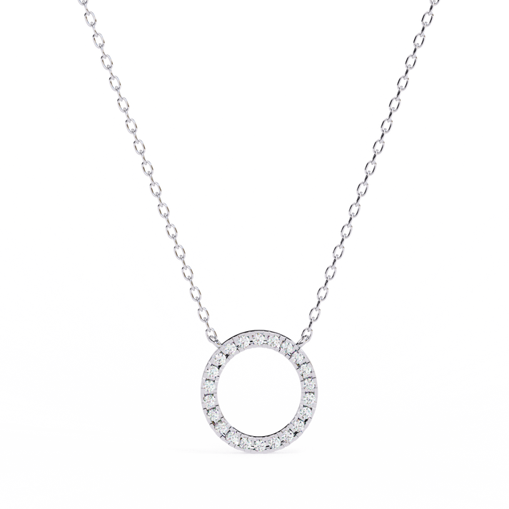 lab grown diamond | moissanite Jewellery Gigi Circle Lab Grown Diamond OR Moissanite Pendant White Gold 18K by Rabbito Jewels