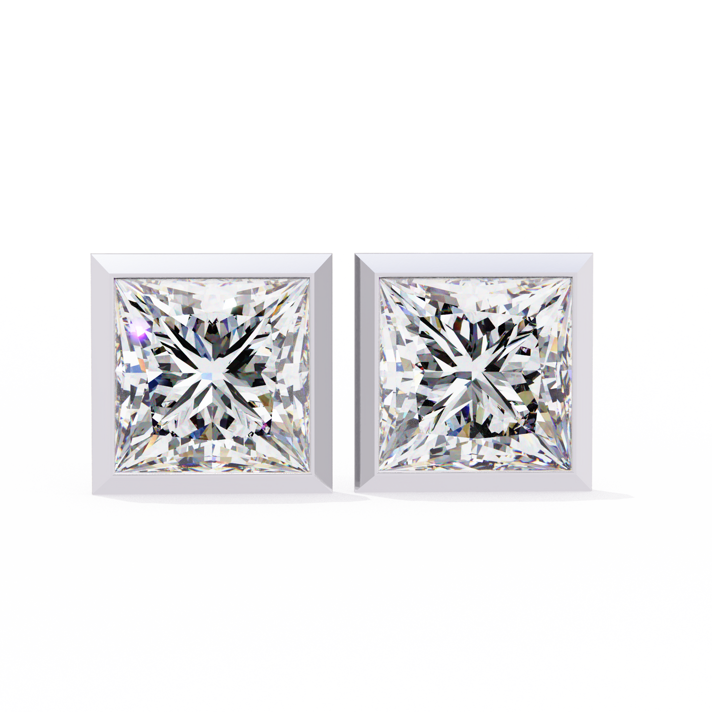 lab grown diamond | moissanite Jewellery Billionaires Cut Lab Grown Diamond OR Moissanite Stud Earrings Silver by Rabbito Jewels