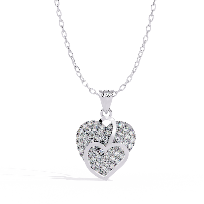 lab grown diamond | moissanite Jewellery Net Heart Lab Grown Diamond OR Moissanite Pendant White Gold 14K by Rabbito Jewels