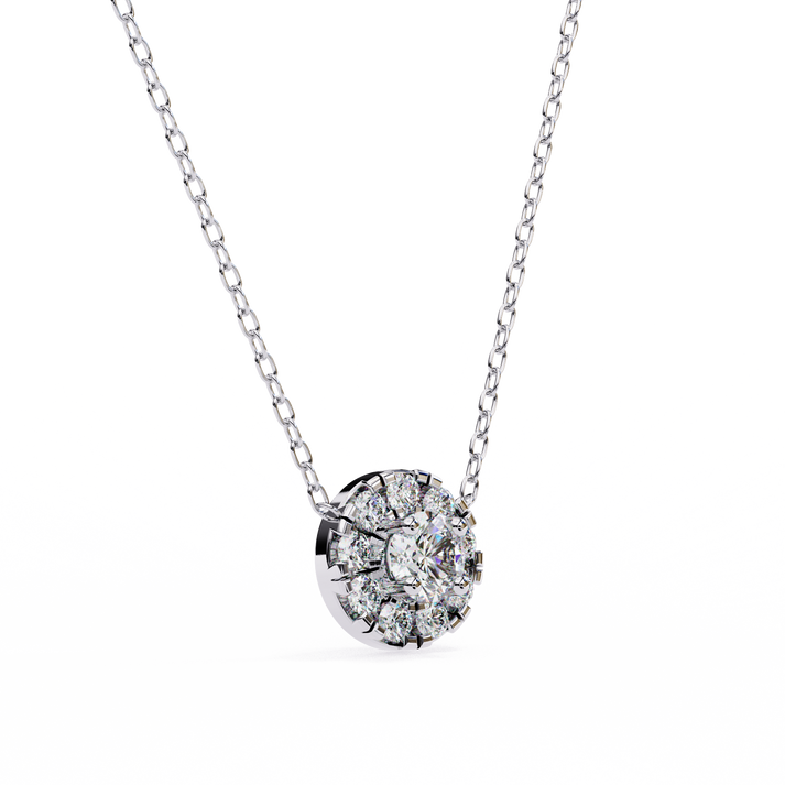 lab grown diamond | moissanite Jewellery Halo Lab Grown Diamond OR Moissanite Pendant by Rabbito Jewels
