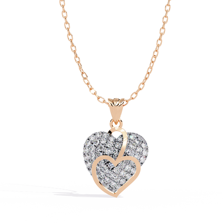 lab grown diamond | moissanite Jewellery Net Heart Lab Grown Diamond OR Moissanite Pendant Rose Gold 14K by Rabbito Jewels