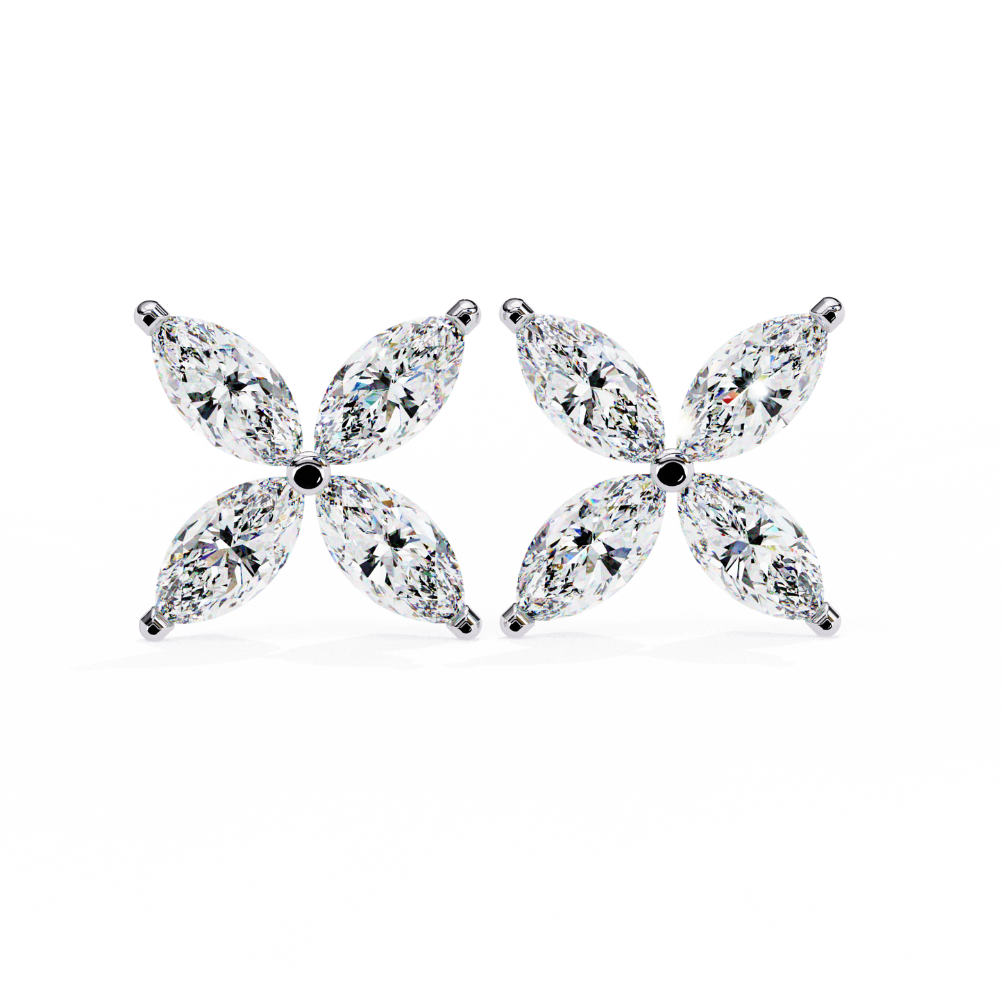 lab grown diamond | moissanite Jewellery Platinum Desire Lab Grown OR Moissanite Marquise Earrings White Gold 14K by Rabbito Jewels