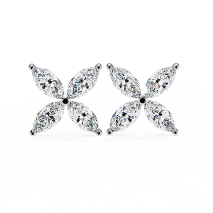 lab grown diamond | moissanite Jewellery Platinum Desire Lab Grown OR Moissanite Marquise Earrings Rose Gold 14K by Rabbito Jewels