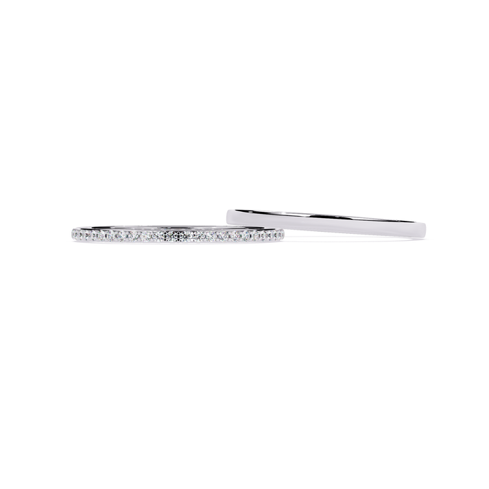 lab grown diamond | moissanite Jewellery Kika Couple Bend Lab Grown Diamond OR Moissanite Ring White Gold 14K by Rabbito Jewels