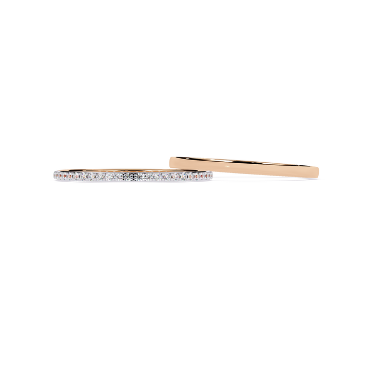 lab grown diamond | moissanite Jewellery Kika Couple Bend Lab Grown Diamond OR Moissanite Ring Rose Gold 14K by Rabbito Jewels